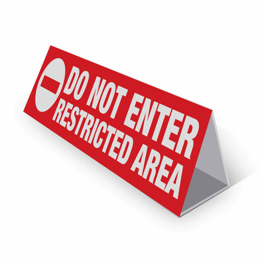 Do Not Enter Restricted Area - Landscape Corflute Toblerone Signs - New Signs