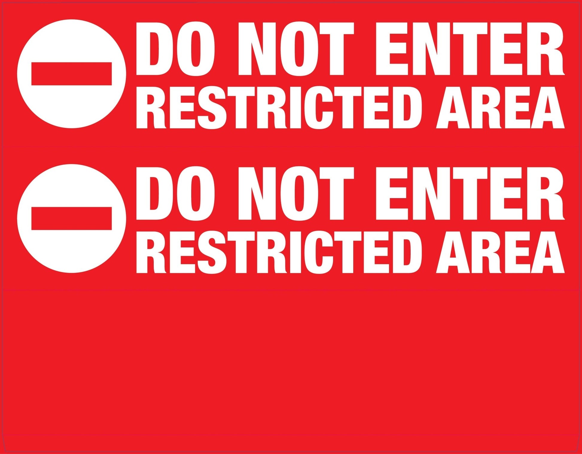 Do Not Enter Restricted Area - Landscape Corflute Toblerone Signs - New Signs