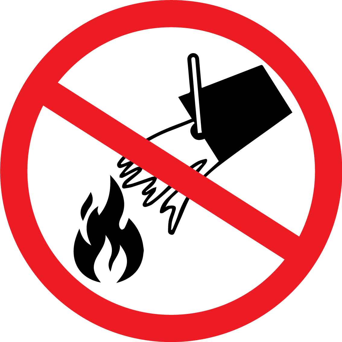 Do Not Extinguish With Water Decal - New Signs