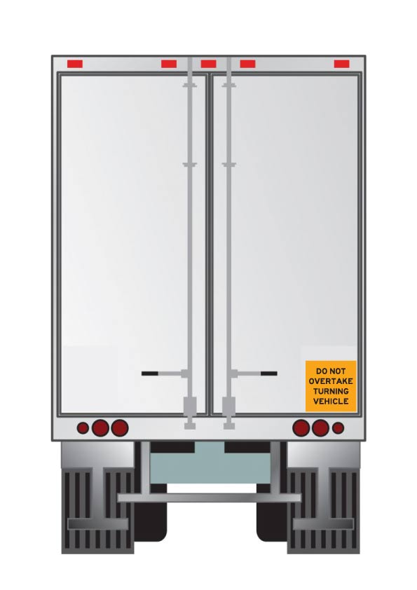 Do Not Overtake Turning Vehicle Yellow 300mm x 300mm Reflective Sign - New Signs