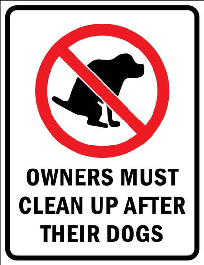 Dog Owners Must Clean Up After Their Dogs Wheelie Bin Stickers - New Signs