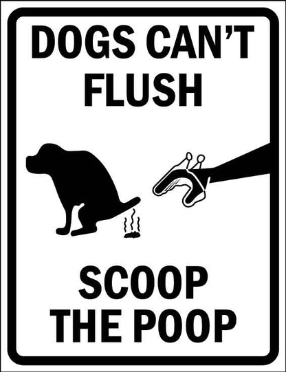 Dogs Can't Flush Scoop The Poop Wheelie Bin Stickers - New Signs