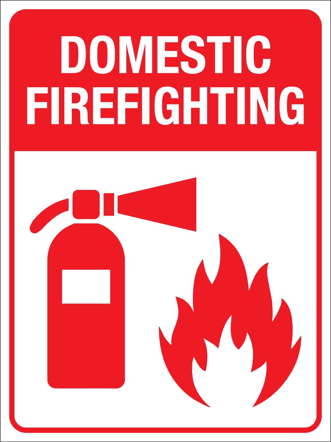 Domestic Firefighting Sign – New Signs