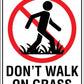 Don't Walk On Grass Wheelie Bin Sticker - New Signs