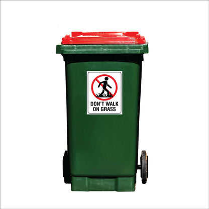 Don't Walk On Grass Wheelie Bin Sticker - New Signs