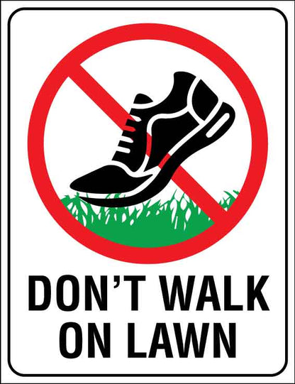 Don't Walk On Lawn Wheelie Bin Sticker - New Signs