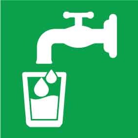 Drinking Water (Square) Decal - New Signs