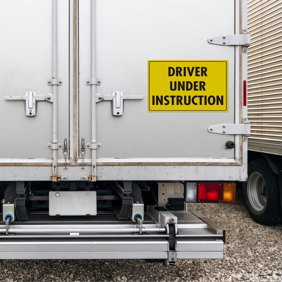 Vehicle File. Sign Driver Under Instruction Magnetic Vehicle Sign – New Signs