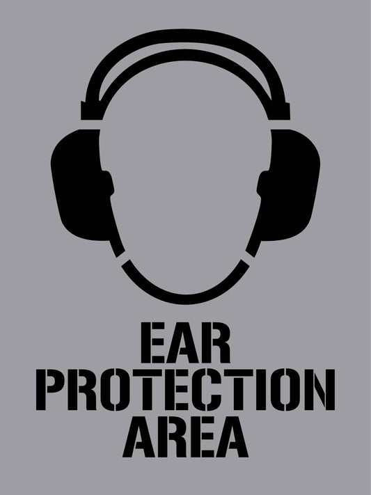 Ear Protection Area - Aluminium Composite Stencil - New Signs