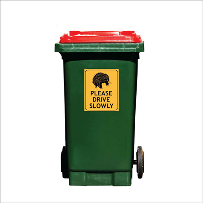Echidna Please Drive Slowly Wheelie Bin Sticker - New Signs