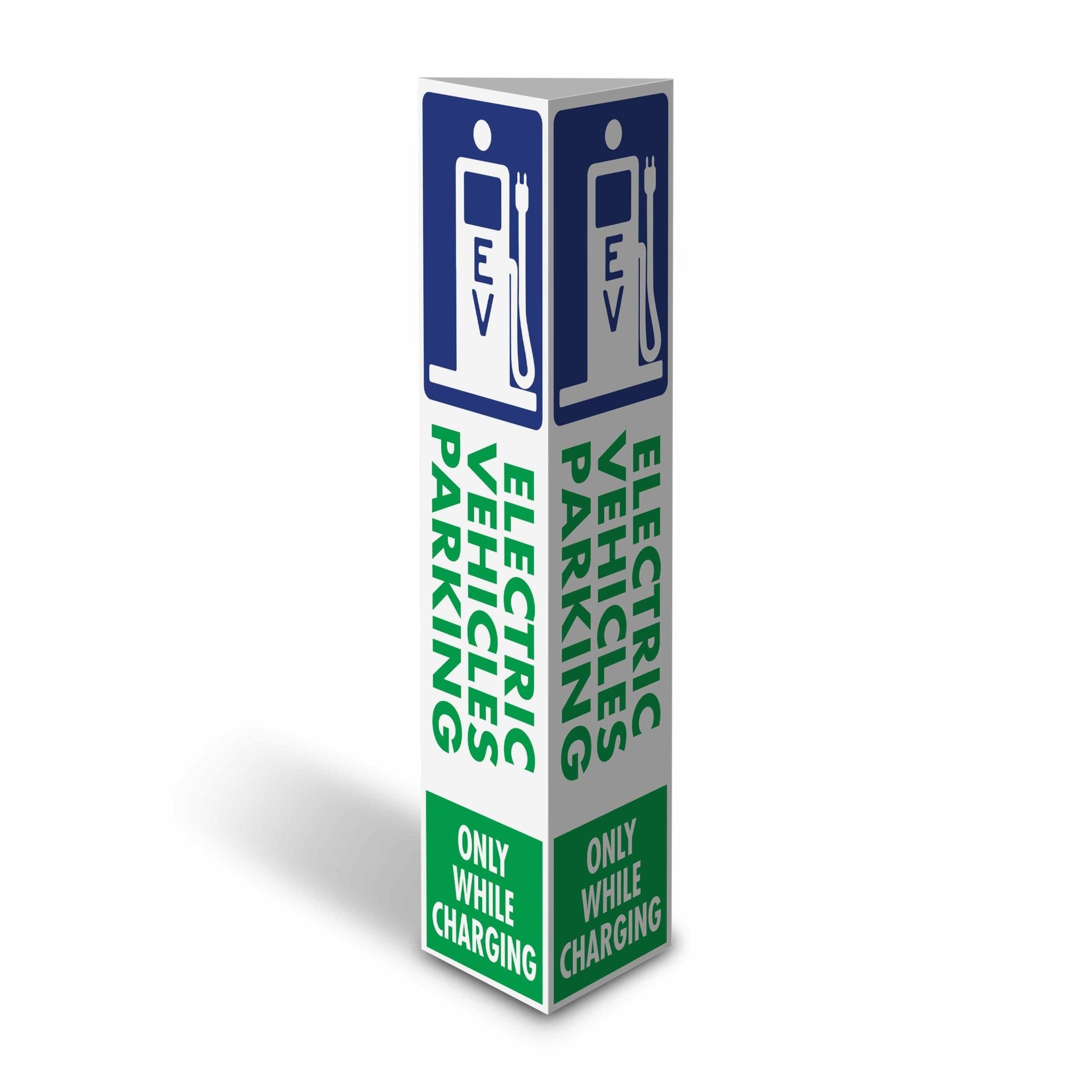 Electric Vehicle Parking Only While Charging - Corflute Bollard Cover - New Signs