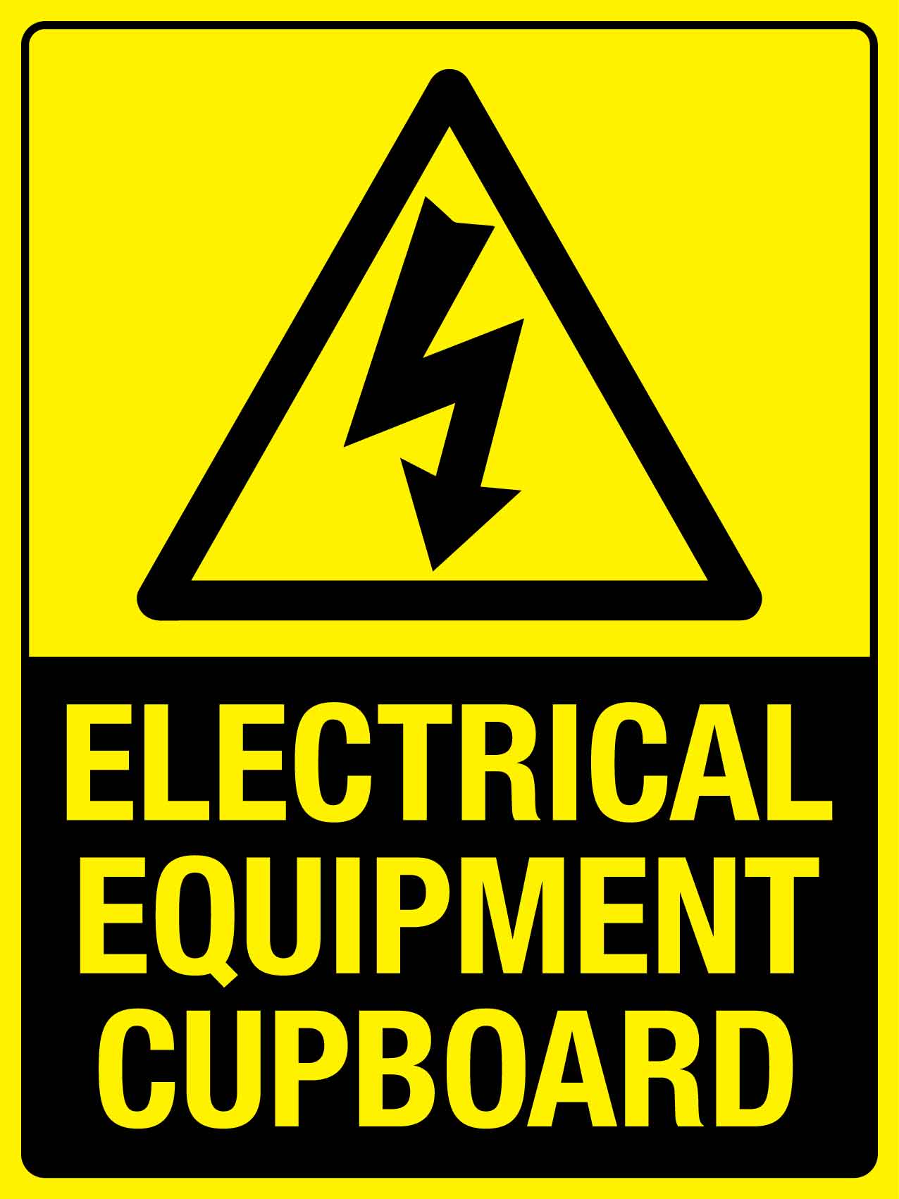 Electrical Equipment Cupboard Sign - New Signs