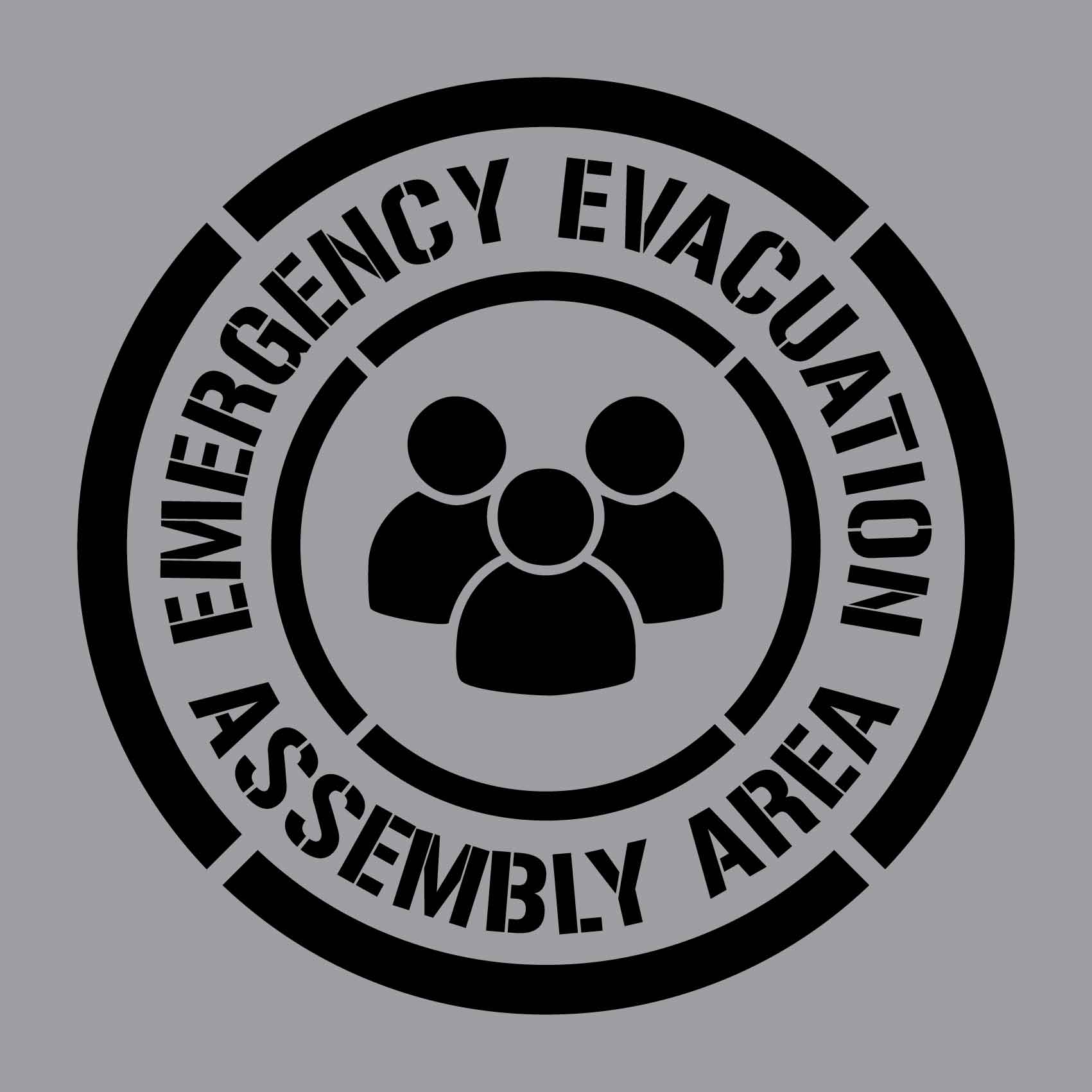 Emergency Evacuation Assembly Area - Aluminium Composite Stencil - New Signs