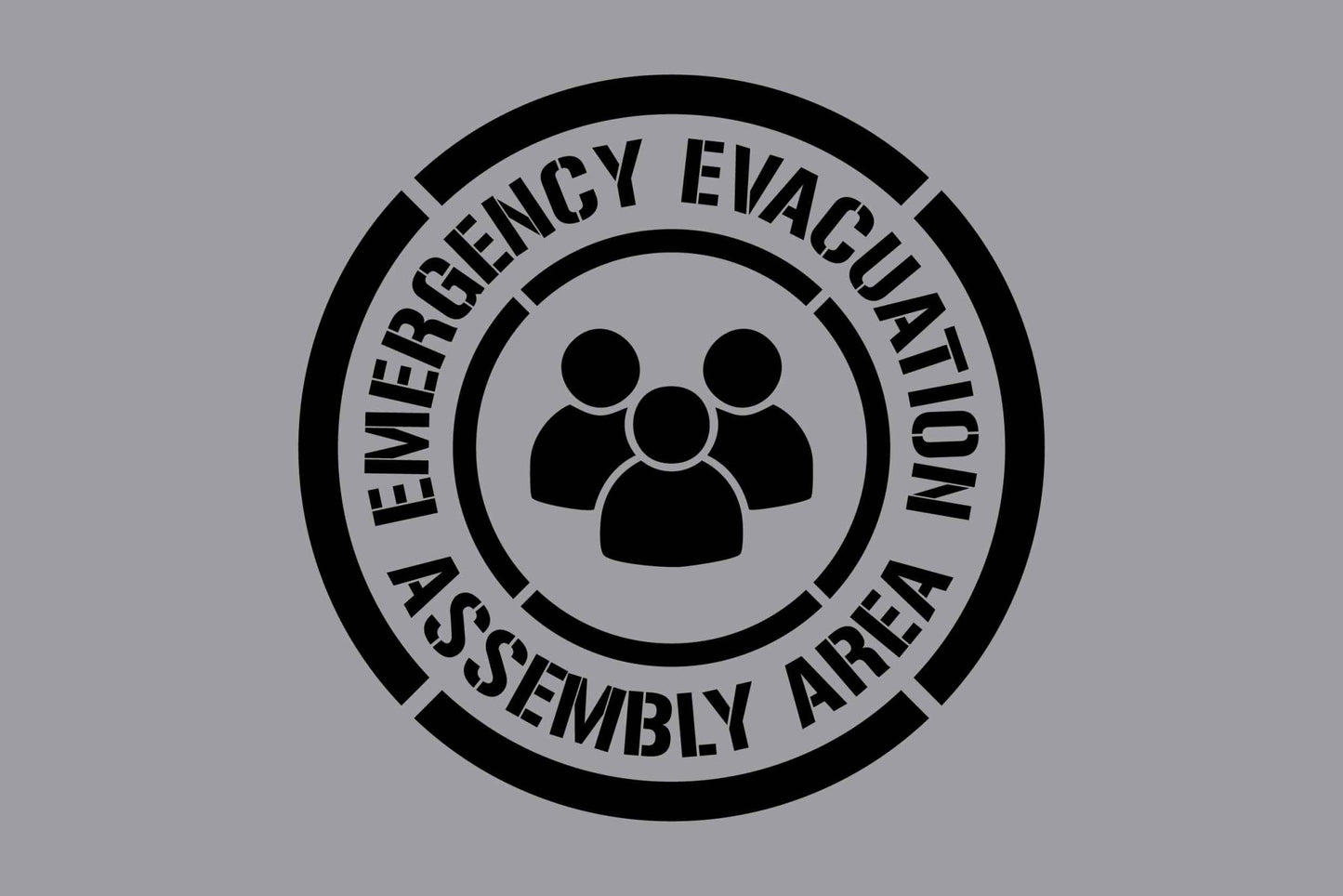 Emergency Evacuation Assembly Area - Aluminium Composite Stencil - New Signs