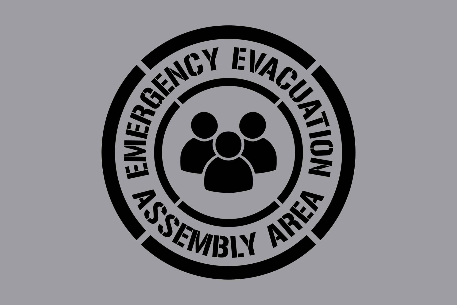 Emergency Evacuation Assembly Area - Aluminium Composite Stencil - New Signs