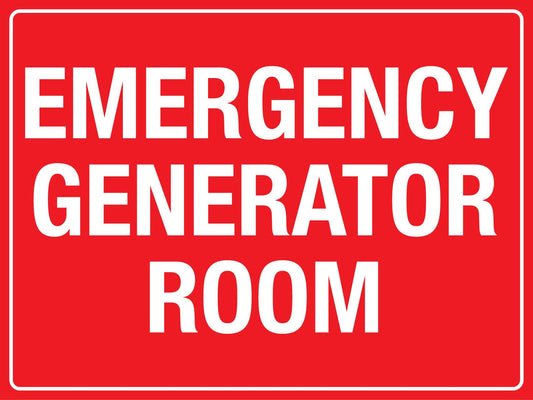 Emergency Generator Room Sign - New Signs