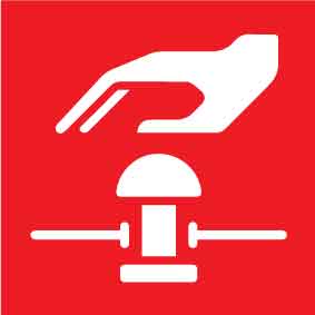 Emergency Stop (Square) Decal - New Signs