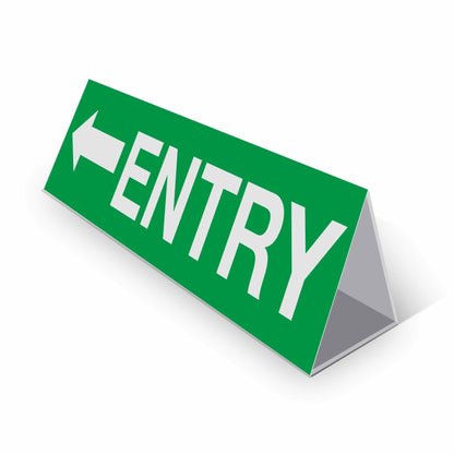 Entry Left Arrow - Landscape Corflute Toblerone Signs - New Signs