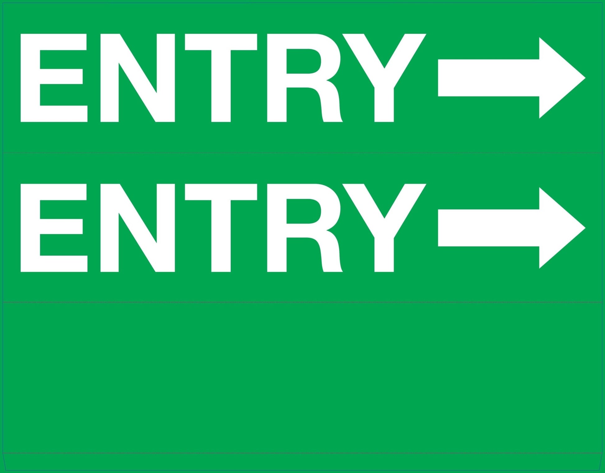 Entry Right Arrow - Landscape Corflute Toblerone Signs - New Signs