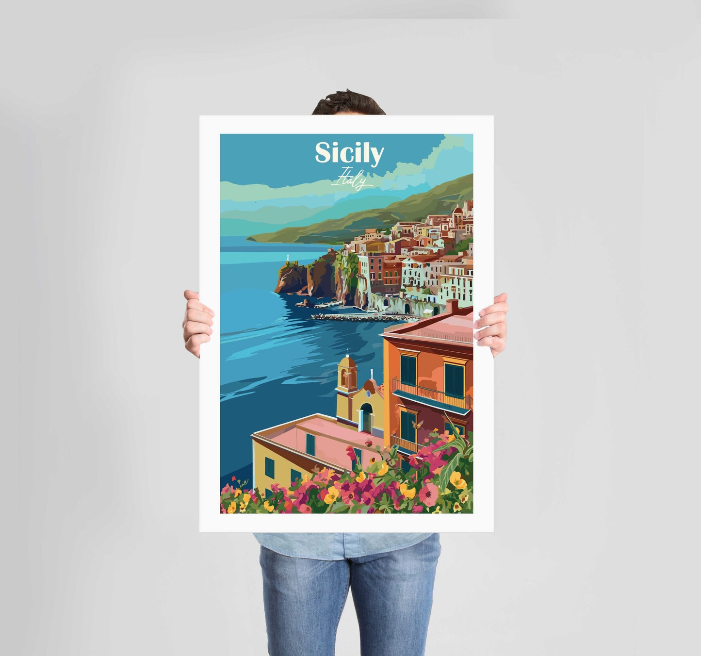 European Places Sicily Poster Wall Art Prints - New Signs