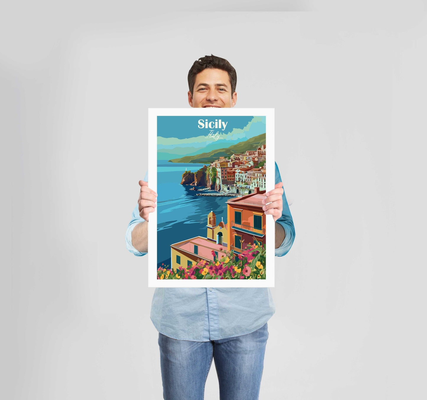 European Places Sicily Poster Wall Art Prints - New Signs