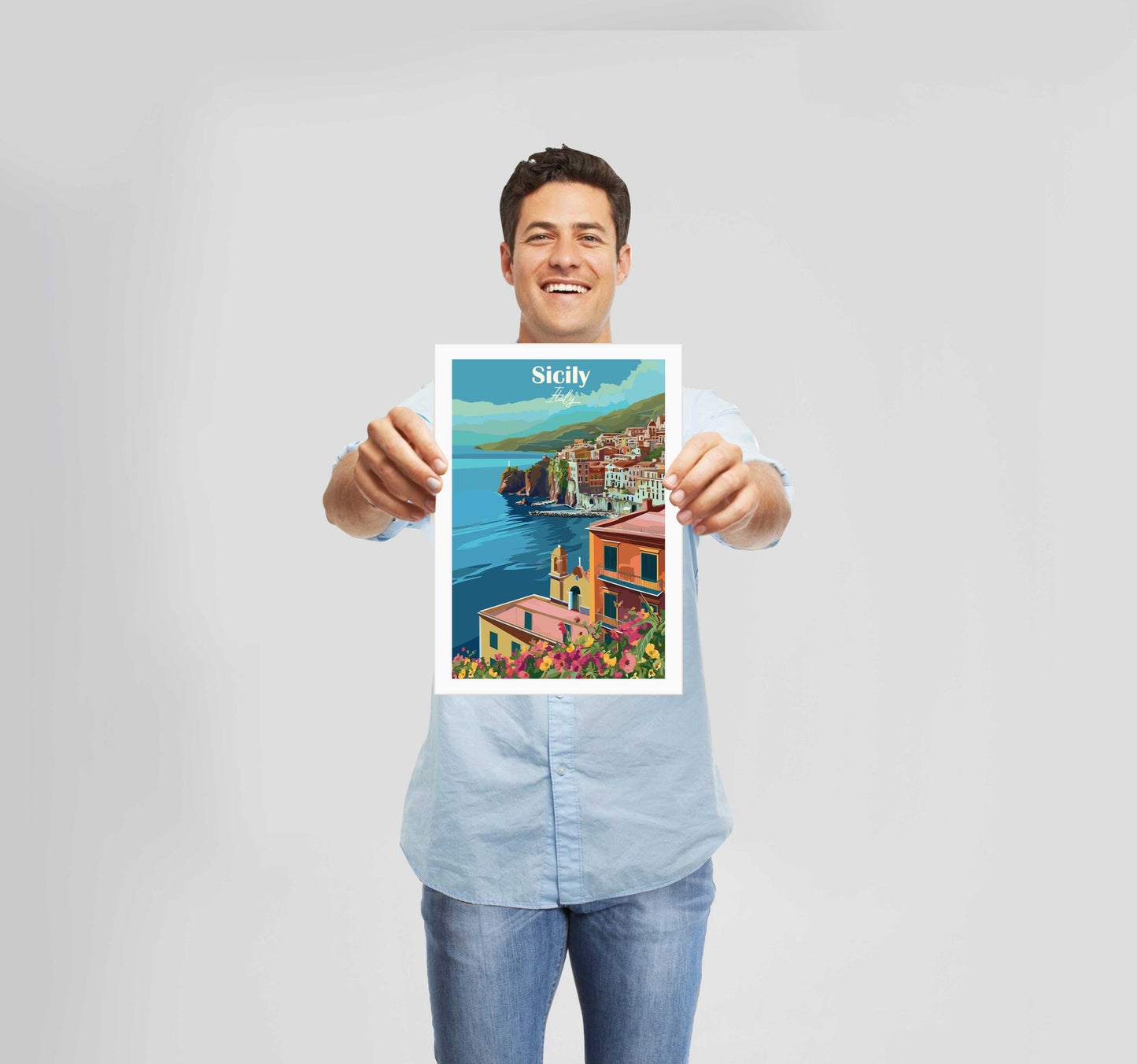 European Places Sicily Poster Wall Art Prints - New Signs