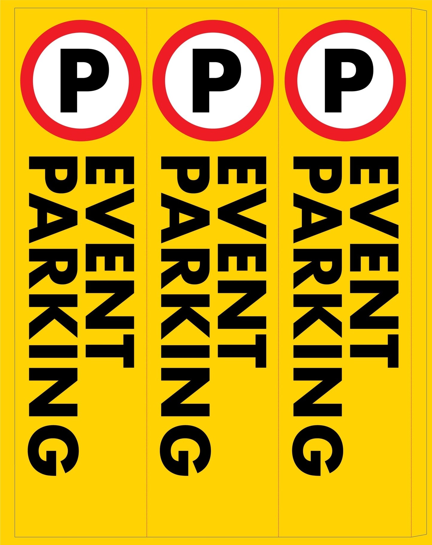 Event Parking - Corflute Bollard Cover - New Signs