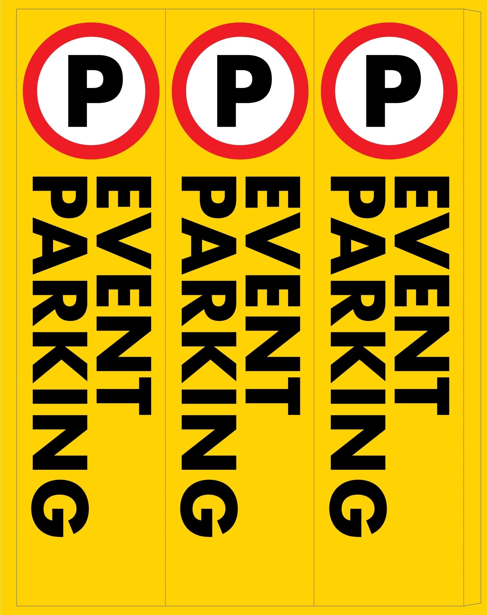 Event Parking - Corflute Bollard Cover - New Signs