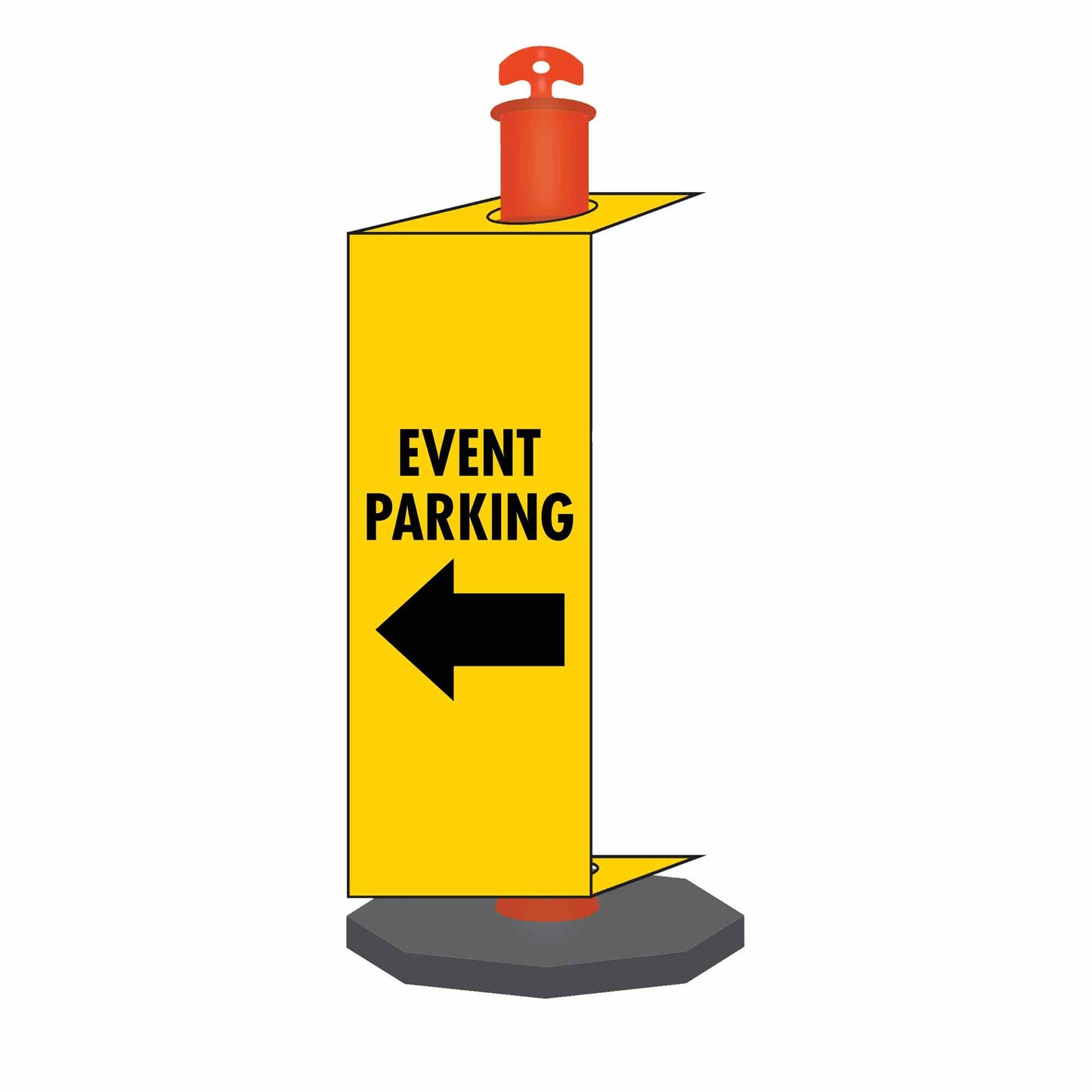 Event Parking Left Arrow - Corflute Bollard Traffic Signs - New Signs