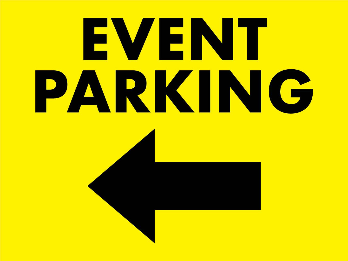 Event Parking Left Arrow Sign - New Signs