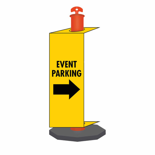 Event Parking Right Arrow - Corflute Bollard Traffic Signs - New Signs