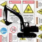 Excavator Under 11 - 24 Tonnes Machine Safety Sticker Set - New Signs