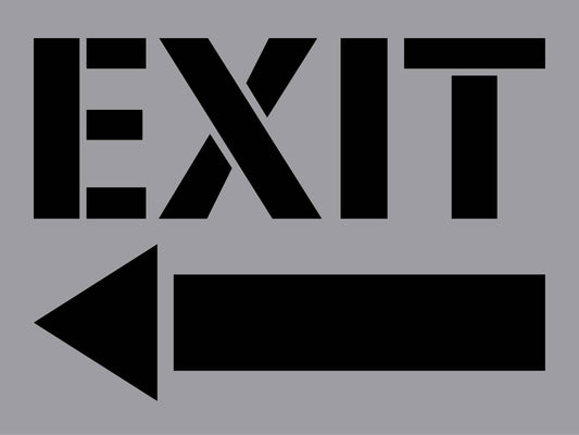 Exit Arrow Left - Aluminium Composite Stencil - New Signs