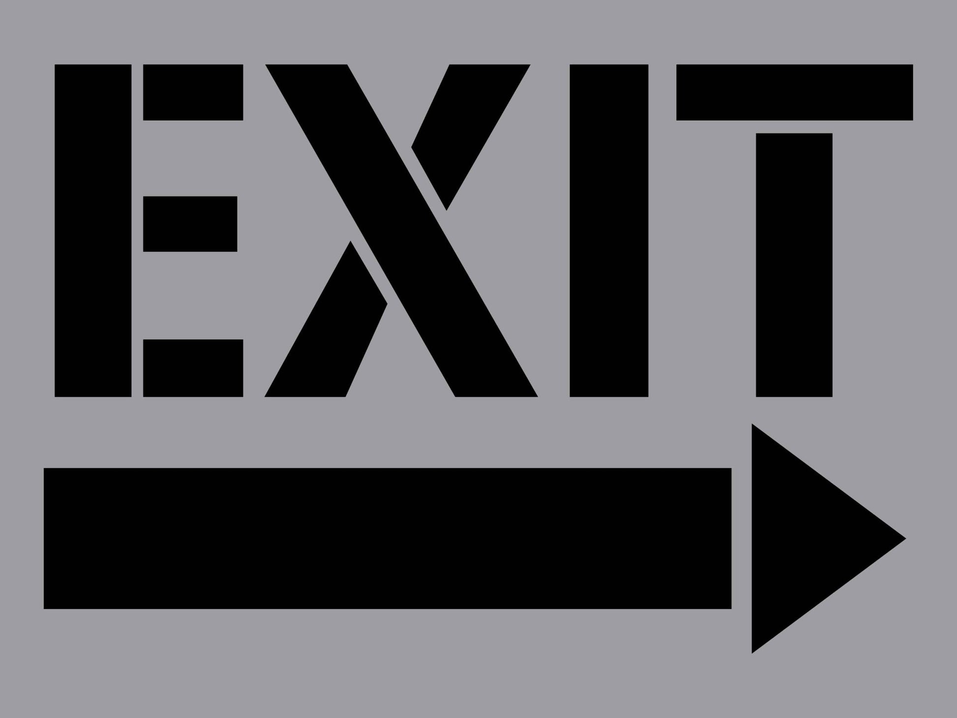 Exit Arrow Right - Aluminium Composite Stencil - New Signs