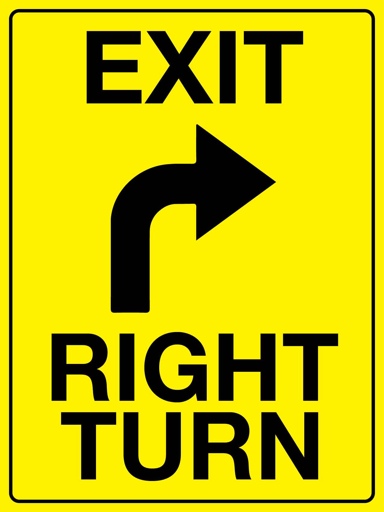 Exit Right Turn Sign - New Signs