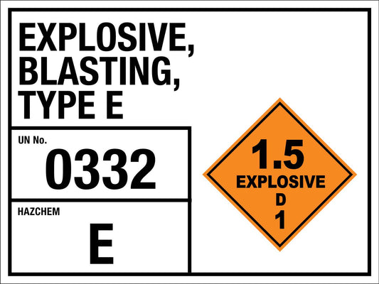 Explosive Blasting Type E 0332 E Sign - New Signs