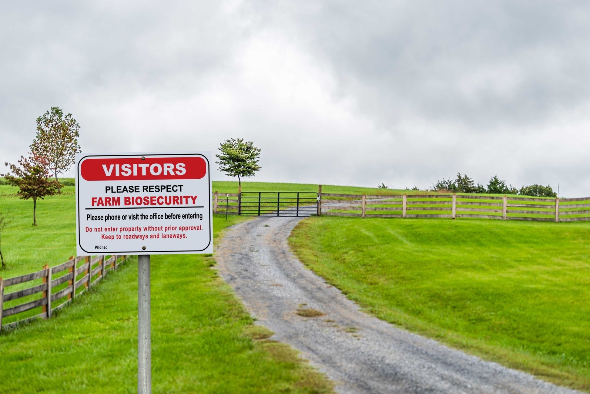 Farm Biosecurity Visitors Sign - New Signs