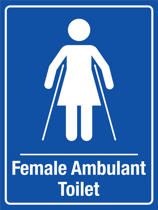 Female Ambulant Toilet Blue Sign - New Signs