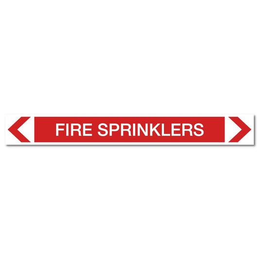 Fire Protection - Fire Sprinklers - Pipe Marker Sticker - New Signs