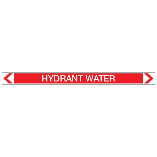 Fire Protection - Hydrant Water - Pipe Marker Sticker - New Signs