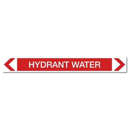Fire Protection - Hydrant Water - Pipe Marker Sticker - New Signs
