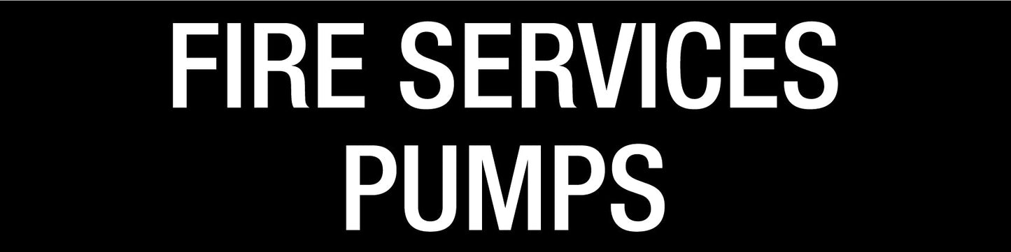 Fire Services Pumps - Statutory Sign - New Signs