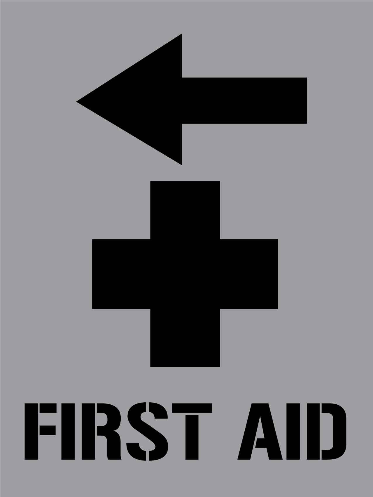 First Aid Left Arrow - Aluminium Composite Stencil - New Signs