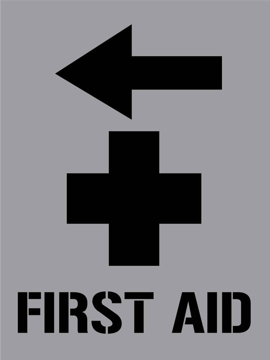 First Aid Left Arrow - Aluminium Composite Stencil - New Signs