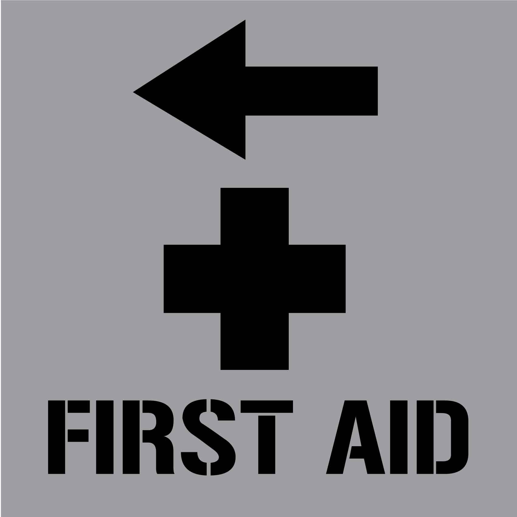 First Aid Left Arrow - Aluminium Composite Stencil - New Signs