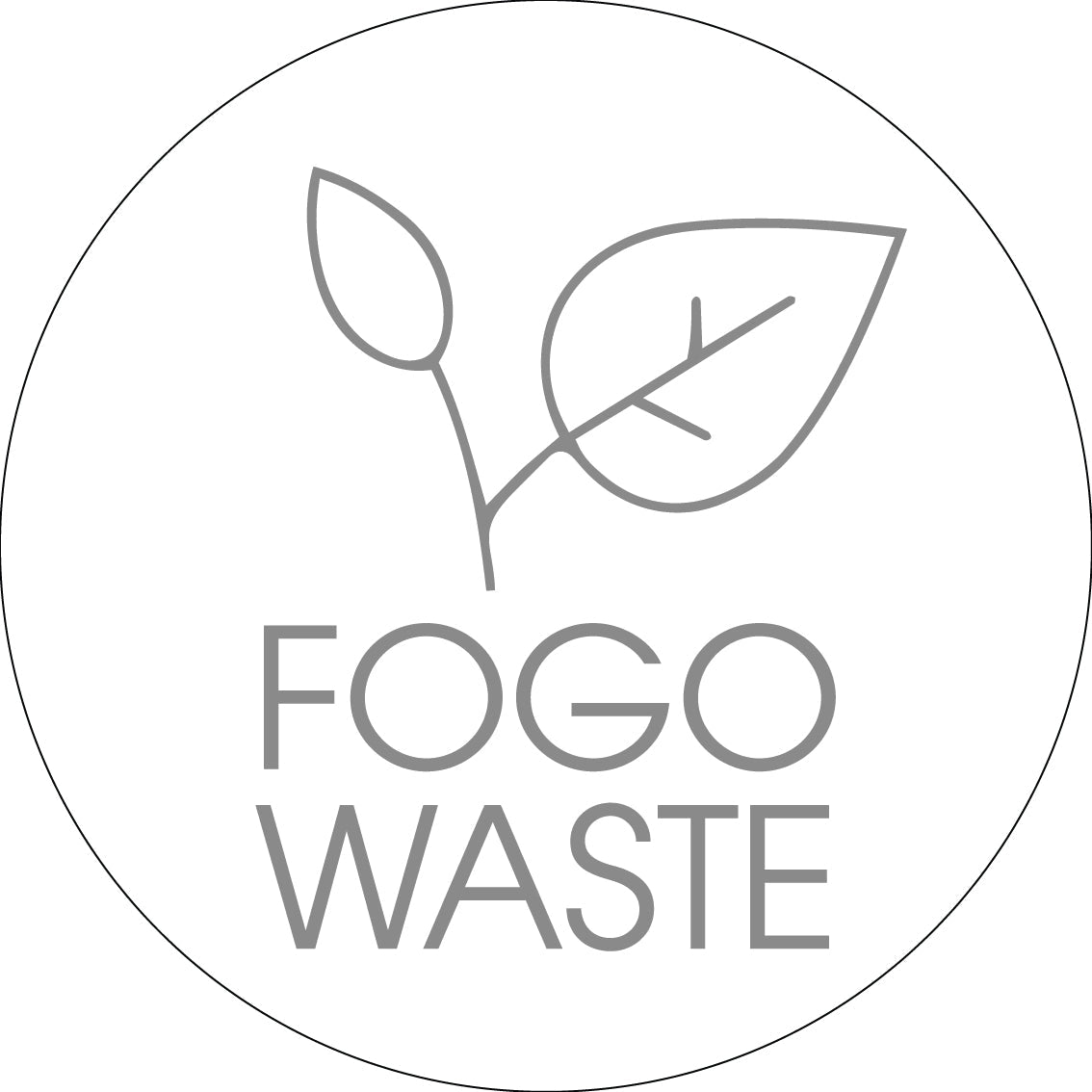 FOGO Grey Circle Bin Sticker - New Signs