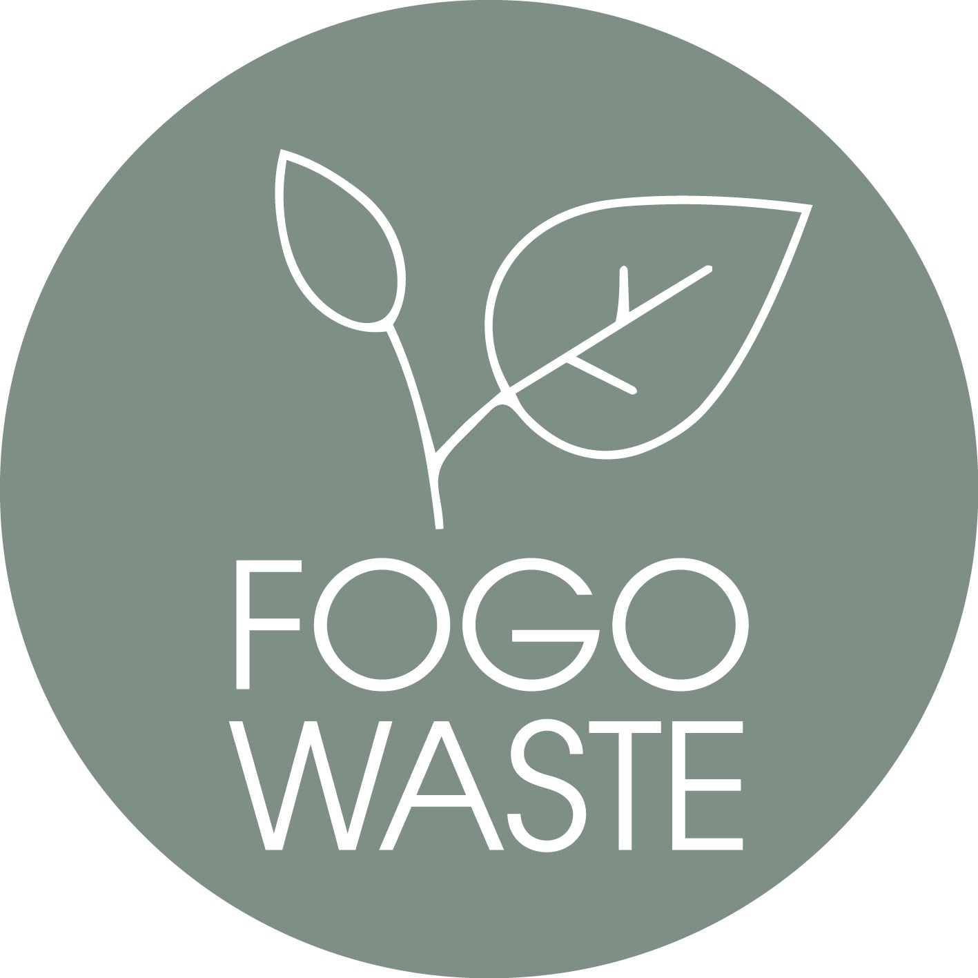 FOGO Sage Background Circle Bin Sticker - New Signs