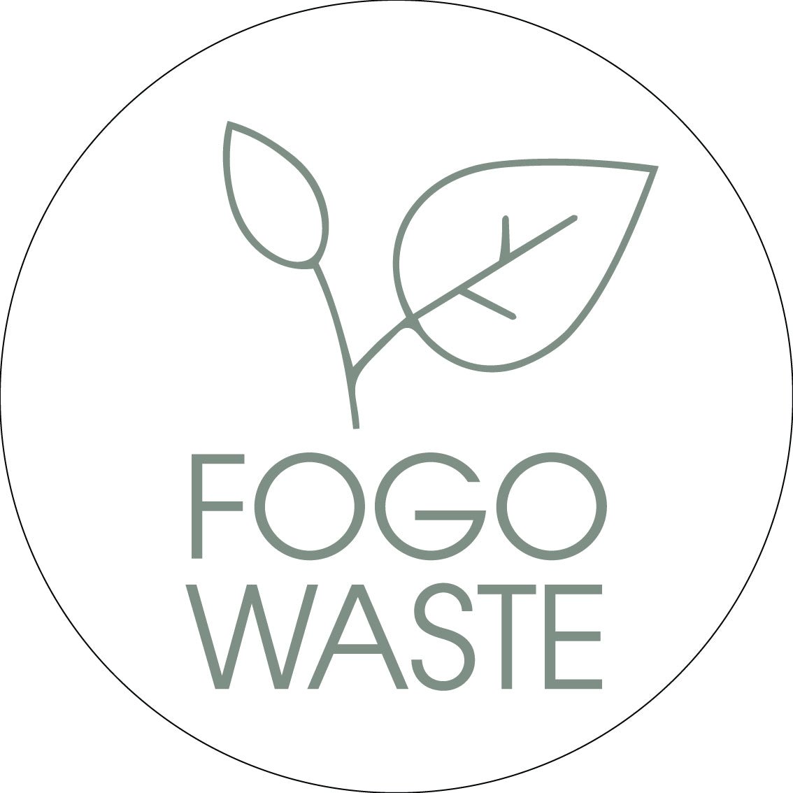 FOGO Sage Circle Bin Sticker - New Signs