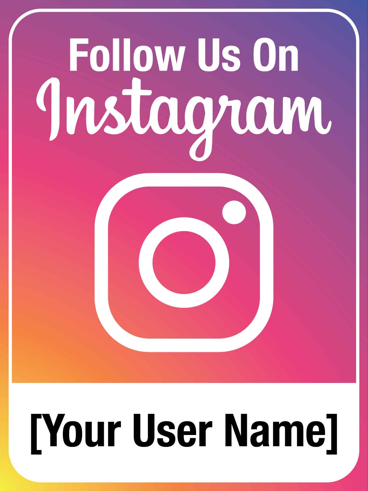 Follow Us On Instagram Sign - New Signs