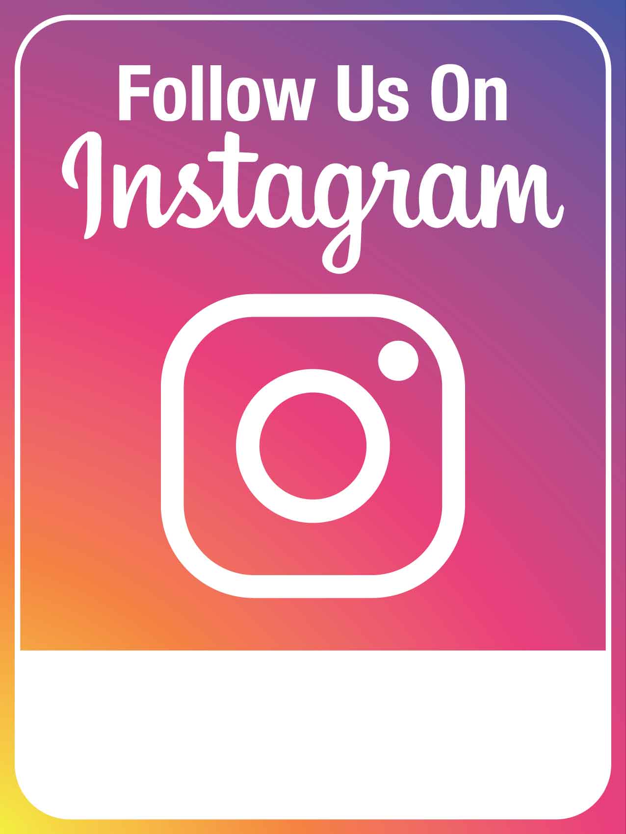 Follow Us On Instagram Sign - New Signs